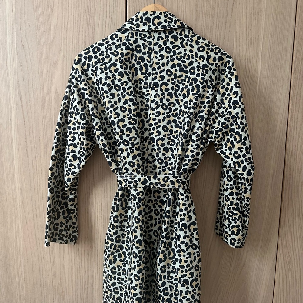 Maje Leopard Print Trench Coat